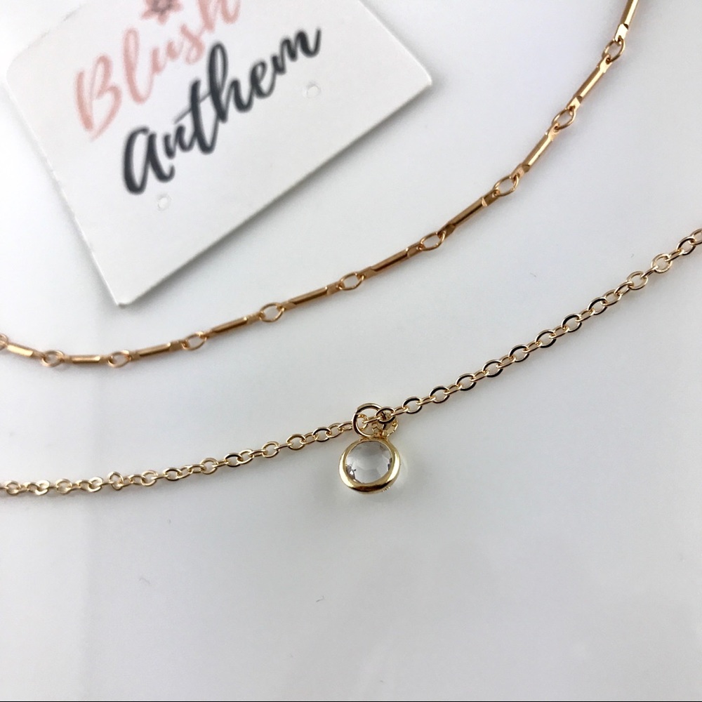 4 for $25⚡️2 layer crystal choker necklace - Picture 4 of 4